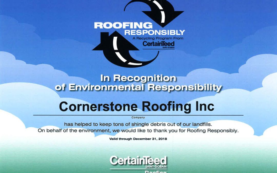 CertainTeed Roofing Responsibly Recycling Program Contractor