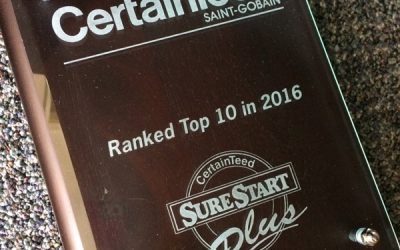 Top 10 in the Nation CertainTeed 5-Star SureStart PLUS warranted jobs