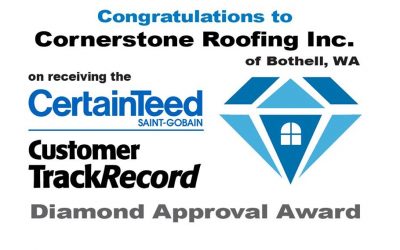 CertainTeed TrackRecord Diamond Approval Award 2015