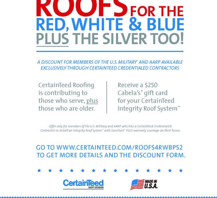 CertainTeed launches Roofs for the Red, White & Blue plus the Silver Too!