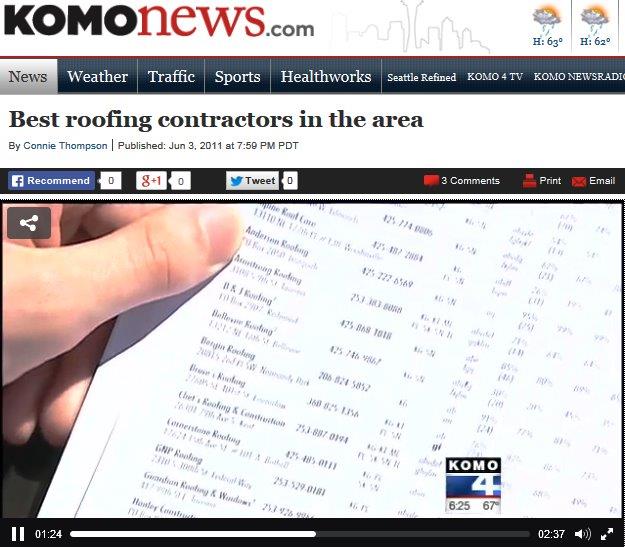 Flashback Friday: Cornerstone Roofing in KOMO News Segment on Best Roofing Contractors