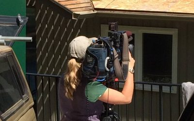 Behind the scenes of KOMO-TV filming Cornerstone Roofing’s job site