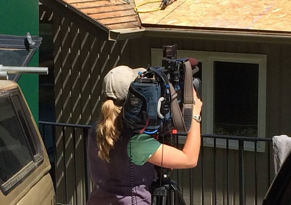 Behind the scenes of KOMO-TV filming Cornerstone Roofing’s job site