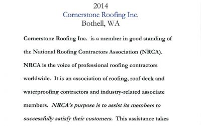 Cornerstone Roofing is a member of the National Roofing Contractors Association